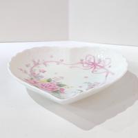 Vintage Mikasa All My Love Heart Shaped Porcelain Trinket Soap Dish with Pink Rose Vine Design