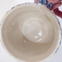 Vintage Blue Spongeware Soup Coffee Mug, Workshops of Gerald E Henn Pottery, Large Ceramic Mug