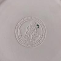 Vintage Green Spongeware Ceramic Dinner Plates, Set of Two, Workshops of Gerald E Henn Pottery