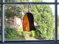 Orange and Black Stained Glass Ghost Suncatcher