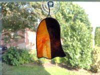 Orange and Black Stained Glass Ghost Suncatcher