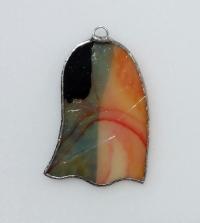 Orange and Black Stained Glass Ghost Suncatcher