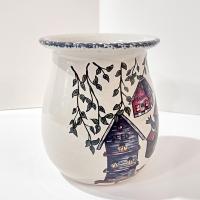 Vintage Home and Garden Party LTD Birdhouse Series Ceramic Spoon Utensil Holder, Decorative Kitchen Organizer