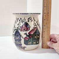 Vintage Home and Garden Party LTD Birdhouse Series Ceramic Spoon Utensil Holder, Decorative Kitchen Organizer