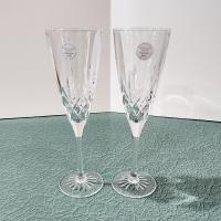 Vintage NEW Princess House Highlights Crystal Champagne Glasses, Set of Two, Cristal D'Arques France Fluted Champagne Glasses