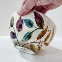 Vintage Home Trends Shadowwood Oversized Soup Cereal Bowl, Fall Leaves Foliage Ceramic Serving Bowl