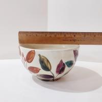 Vintage Home Trends Shadowwood Oversized Soup Cereal Bowl, Fall Leaves Foliage Ceramic Serving Bowl