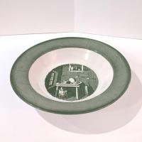 Set of 3 Vintage Royal Colonial Homestead Green Transferware Vegetable Serving Bowls, MCM Retro Americana China