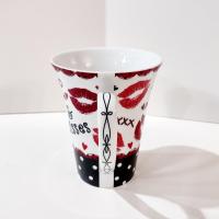 Hugs and Kisses Coffee Tea Ceramic Mug, Valentines Day Gift, Anniversary Gift, Love Mug