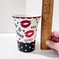 Hugs and Kisses Coffee Tea Ceramic Mug, Valentines Day Gift, Anniversary Gift, Love Mug