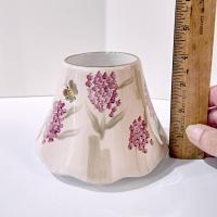 Vintage Home Interiors Purple Lilac and Bumble Bee Ceramic Candle Shade, Hyacinth Floral Candle Topper
