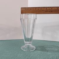 Vintage Libbey Clear Footed Soda Tumblers,  Milkshake Ice Cream Sundae Glasses, Set of Two, Retro Glassware, Parfait Glasses