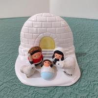 Igloo Arctic Ceramic Manger Nativity Scene Christmas Decoration