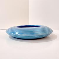 Vintage Aqua Blue Ceramic Ikebana Vase, Jonathan Adler Happy Chic Planter Pot