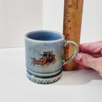 Vintage Wade Irish Porcelain Mini Mug, Ceramic Demitasse Cup, Ireland Stagecoach Mark A
