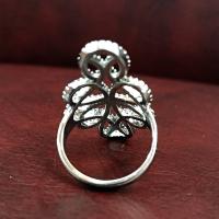 Vintage Silver CZ Celtic Infinity Knot Statement Knuckle Ring, Size 7, Irish Jewelry Cocktail Ring