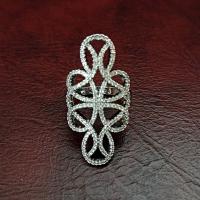 Vintage Silver CZ Celtic Infinity Knot Statement Knuckle Ring, Size 7, Irish Jewelry Cocktail Ring