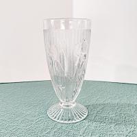 Vintage Jeanette Glass Iris Footed Tumbler, Floral Pressed Depression Glass