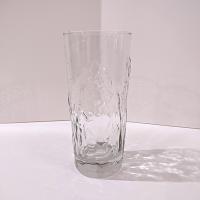 Vintage Libbey Iris Clear Pressed Glass Flat Tumbler Drinking Glass, Floral Pressed Highball Glass