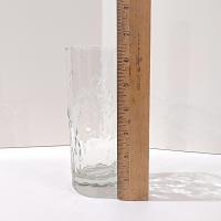 Vintage Libbey Iris Clear Pressed Glass Flat Tumbler Drinking Glass, Floral Pressed Highball Glass