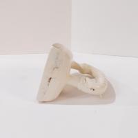 Vintage Ceramic Iron Shaped Floral Pocket Vase, Hand-Painted Bud Vase