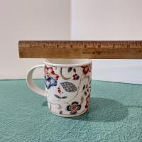 Vintage Churchill Jacobean Ceramic Coffee Tea Mugs, Set of Four, Red and Blue Floral Mugs