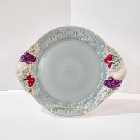 Vintage Pfaltzgraff Jamberry Cake Plate, Handled Plate with Fruit Motif