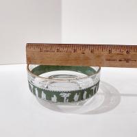 Vintage Jeanette Corinthian Green Hellenic Greek Roman Bowls, Set of Two, Salad Dessert Bowls, Candy Nut Dishes