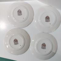 Vintage Johnson Brothers Olde English Countryside Brown Multi Color Dinner Plates, Set of 4