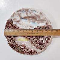 Vintage Johnson Brothers Olde English Countryside Brown Multi Color Dinner Plates, Set of 4