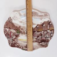 Vintage Johnson Brothers Olde English Countryside Brown Multi Color Serving Platter