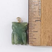 Vintage Carved Jade Owl Pendant Charm, Owl Necklace
