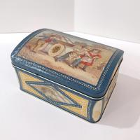 Vintage J & P Coats Thread Hinged Lid Tin Box, Decorative Metal Storage Container