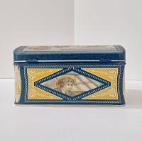 Vintage J & P Coats Thread Hinged Lid Tin Box, Decorative Metal Storage Container