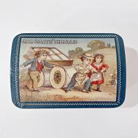 Vintage J & P Coats Thread Hinged Lid Tin Box, Decorative Metal Storage Container
