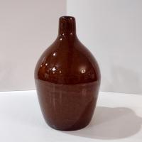Antique Ceramic Brown Glazed Jug, Vintage Brown Jug with Handle, Rustic Ceramic Vase