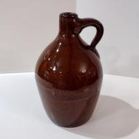 Antique Ceramic Brown Glazed Jug, Vintage Brown Jug with Handle, Rustic Ceramic Vase