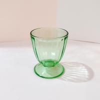 Vintage Green Footed Uranium Glass Juice Glass / Dessert Cup