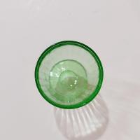 Vintage Green Footed Uranium Glass Juice Glass / Dessert Cup