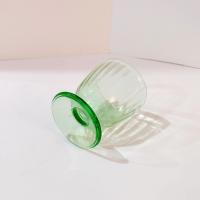 Vintage Green Footed Uranium Glass Juice Glass / Dessert Cup