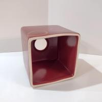 Vintage Ceramic Square Tissue Box Cover Holder, Angela Adams Lulu Cinnamon Retro Bathroom Decor