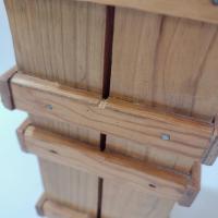 Vintage Wooden Rectangular Tall 10 Slot Knife Block, Knife Holder Storage