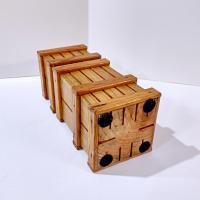 Vintage Wooden Rectangular Tall 10 Slot Knife Block, Knife Holder Storage