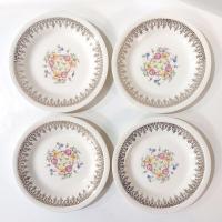 Vintage Edwin Knowles Royal Knowlton Plates, Set of Four, Bread and Butter Appetizer Plates