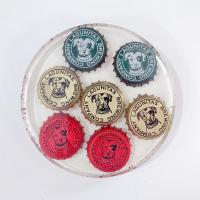 Vintage Lagunitas Brewing Company Bottle Cap Epoxy Resin Coasters, Set of Four, Multicolor Lagunitas Beer Dog Logo Bottlecaps