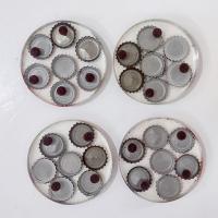 Vintage Lagunitas Brewing Company Bottle Cap Epoxy Resin Coasters, Set of Four, Multicolor Lagunitas Beer Dog Logo Bottlecaps
