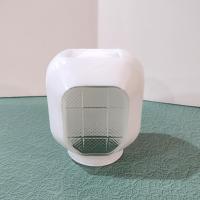 Vintage Square Art Deco White Glass Globe Light Cover, Sconce Shade, MCM Bathroom or Porch Light Shade