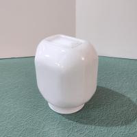 Vintage Square Art Deco White Glass Globe Light Cover, Sconce Shade, MCM Bathroom or Porch Light Shade