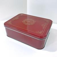 Vintage Large Red Cookie Storage Tin, LambertZ Metal Tin Box