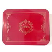 Vintage Large Red Cookie Storage Tin, LambertZ Metal Tin Box